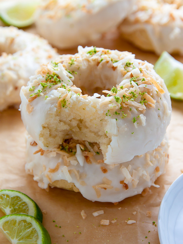Fluffy and flavorful Key Lime Coconut Donuts are baked, not fried, and ready in less than 30 minutes!