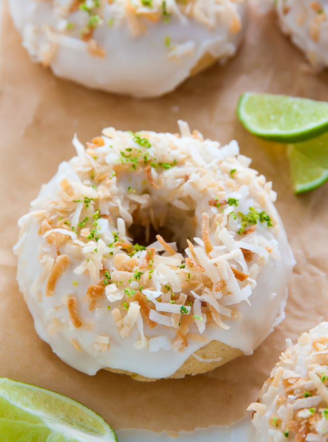 Fluffy and flavorful Key Lime Coconut Donuts are baked, not fried, and ready in less than 30 minutes!