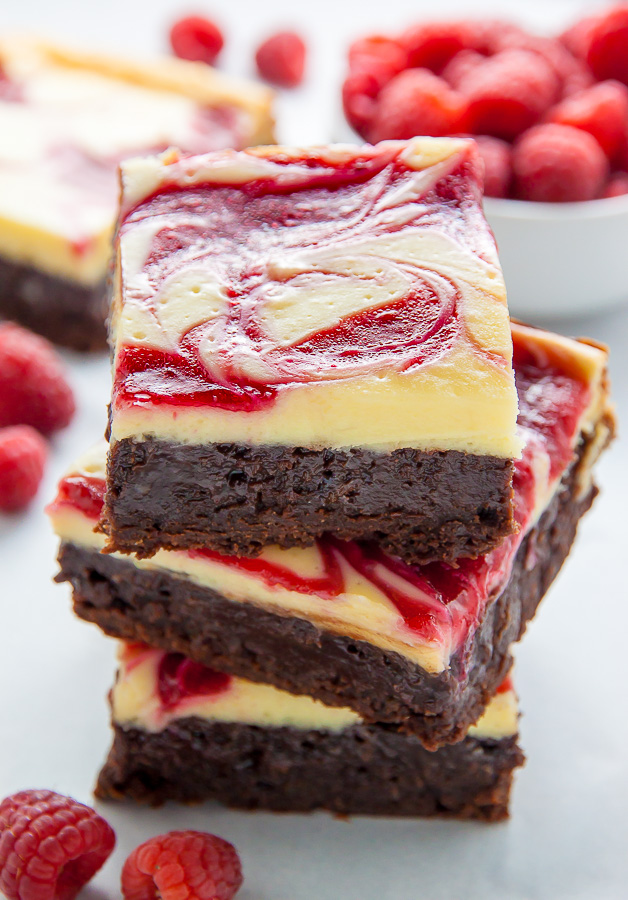 White Chocolate Raspberry Cheesecake Brownies - Baker by ...