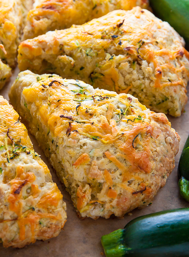 My favorite savory scone recipe loaded with sharp cheddar cheese and fresh zucchini! Who knew veggies could taste this good!?