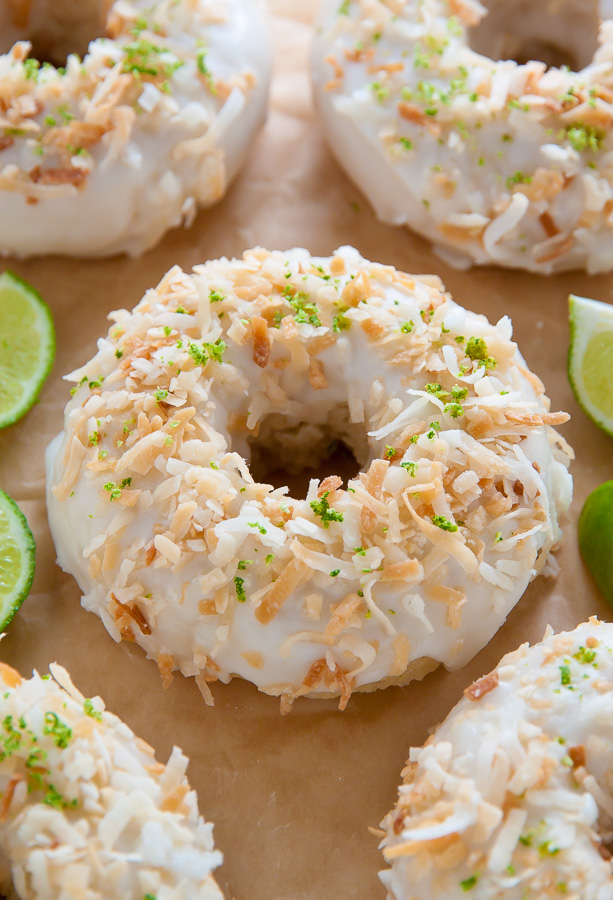 Fluffy and flavorful Key Lime Coconut Donuts are baked, not fried, and ready in less than 30 minutes!