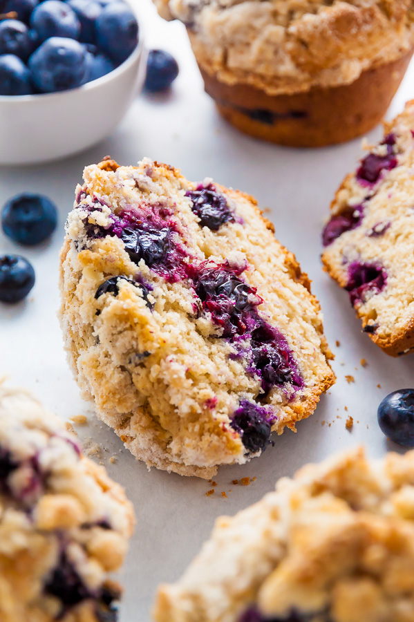 Jumbo Blueberry Muffins with Streusel Topping.