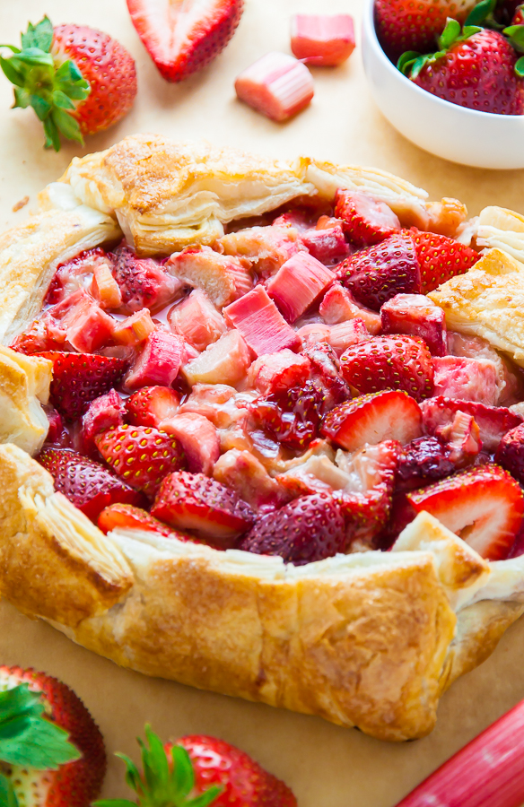 Super Easy Strawberry Rhubarb Galette - Baker by Nature