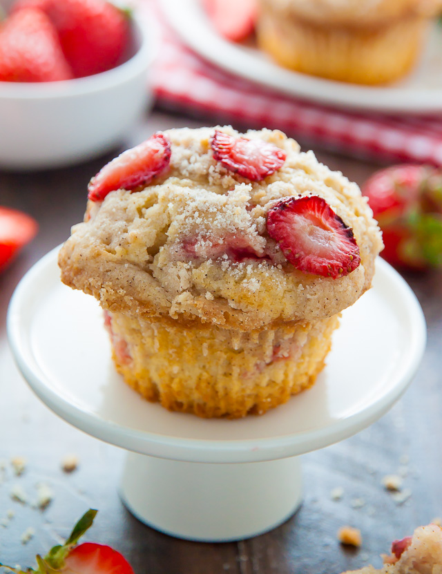 Sweet and supremely moist Strawberry Crumb Muffins! A summertime favorite.