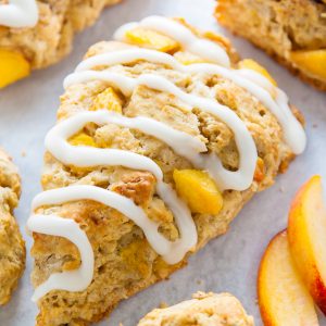 Peaches and Cream Scones are the perfect Summer breakfast!