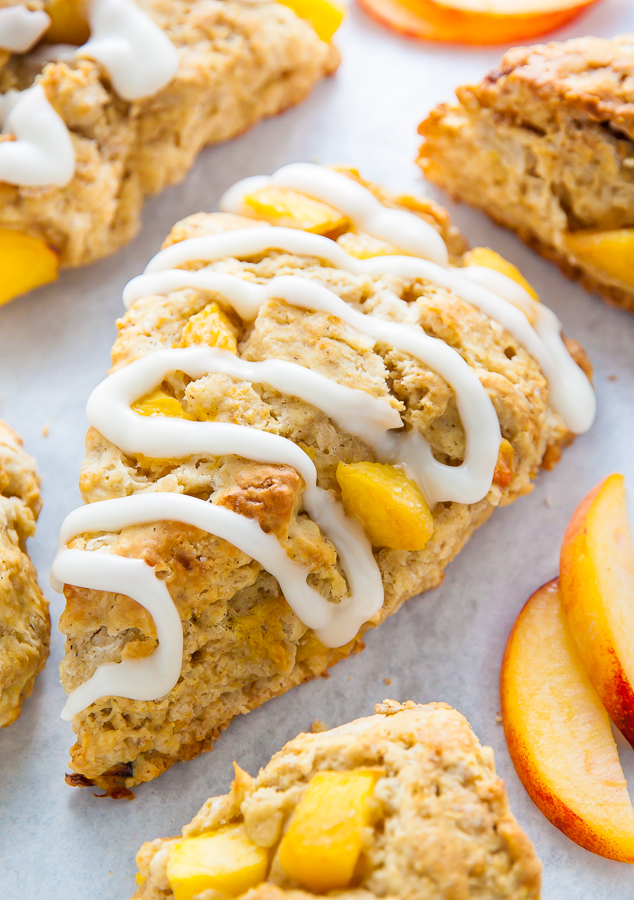 Peaches and Cream Scones are the perfect Summer breakfast!