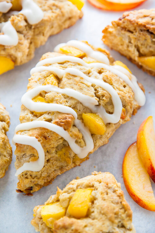 Peaches and Cream Scones are the perfect Summer breakfast!