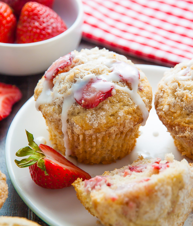 Sweet and supremely moist Strawberry Crumb Muffins! A summertime favorite.