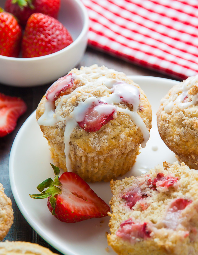 Sweet and supremely moist Strawberry Crumb Muffins! A summertime favorite.