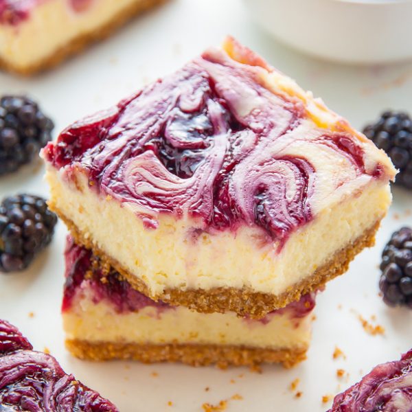 Blackberry Cheesecake Bars - Baker by Nature