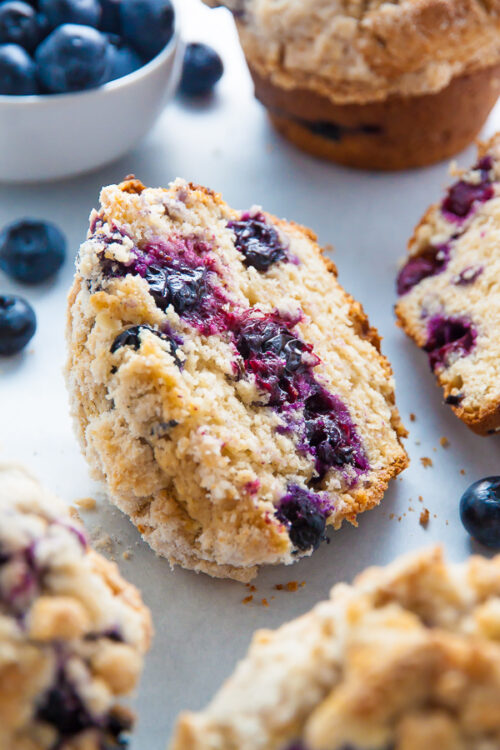 Moist and fluffy, my homemade JUMBO Blueberry Crumb Muffins are even better than the ones from the bakery!