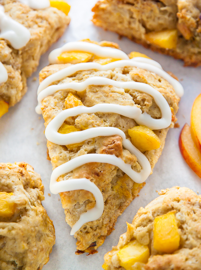 Peaches and Cream Scones are the perfect Summer breakfast!