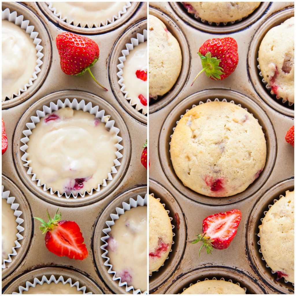 Soft and Fluffy Fresh Strawberry Cupcakes topped with homemade Strawberry Buttercream!