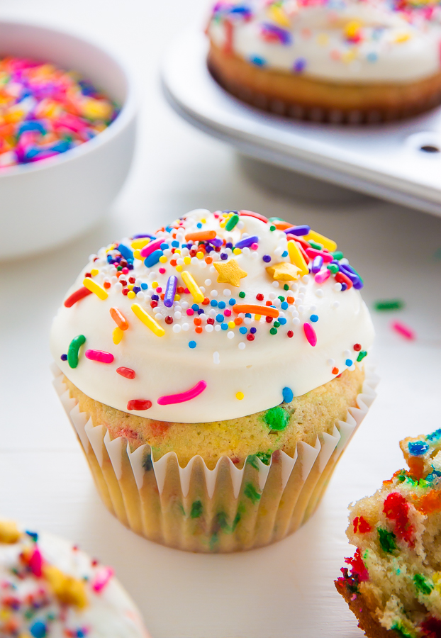 Homemade BROWN BUTTER Funfetti Cupcakes!