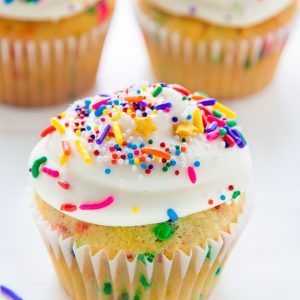 Homemade BROWN BUTTER Funfetti Cupcakes!