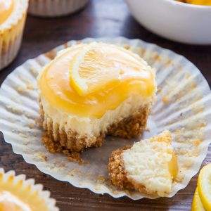 Sweet and creamy Lemon Ricotta Cheesecake Cupcakes!