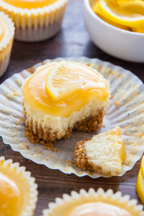 Sweet and creamy Lemon Ricotta Cheesecake Cupcakes!