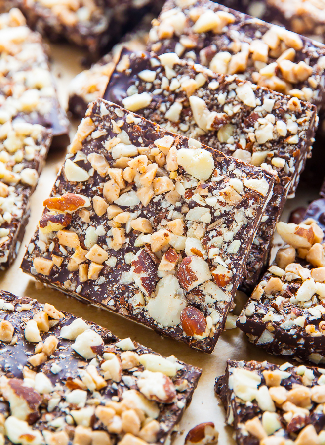 Roasted Almond Toffee Bark made with 3 simple ingredients!