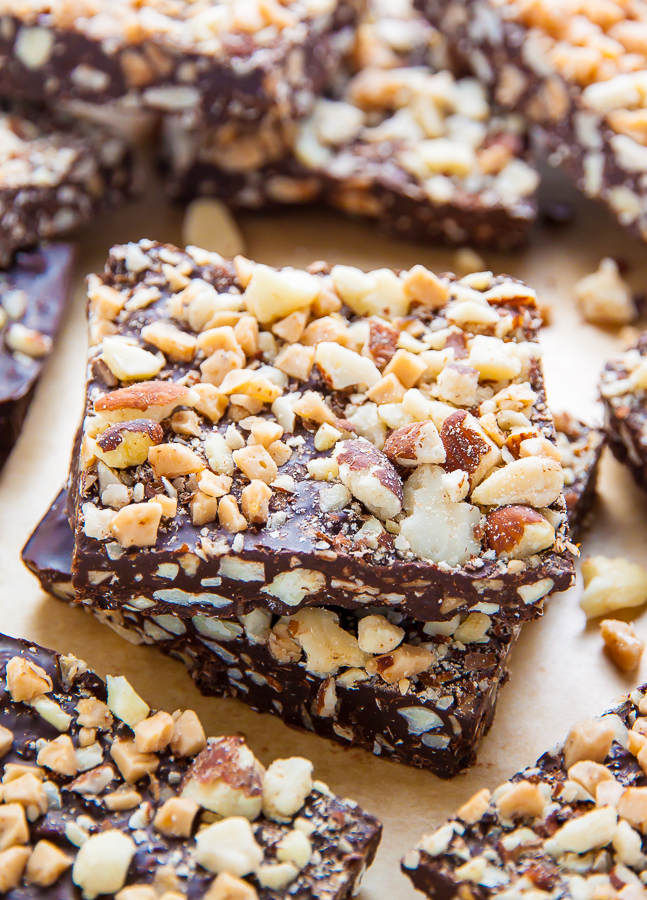 Roasted Almond Toffee Bark made with 3 simple ingredients!