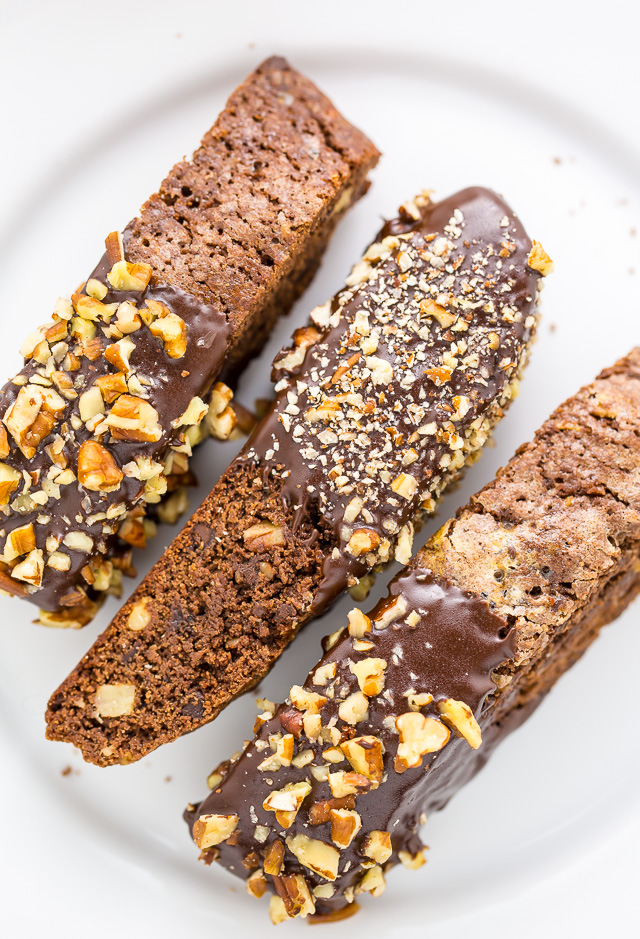 My homemade Chocolate Pecan Biscotti is crunchy, flavorful, and perfect with a cup of coffee!