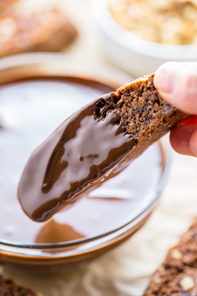 My homemade Chocolate Pecan Biscotti is crunchy, flavorful, and perfect with a cup of coffee!