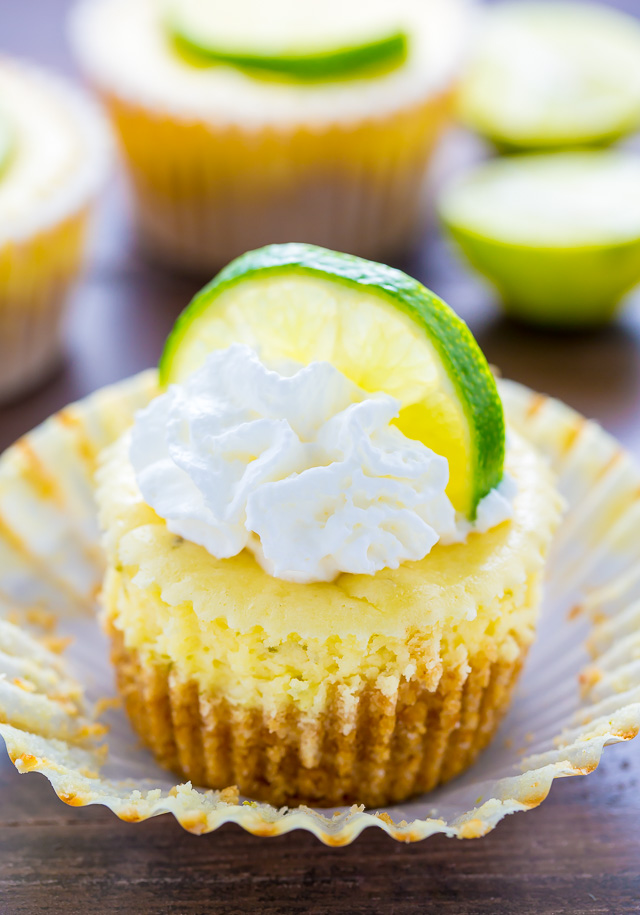 What could be better than cute and creamy Mini Key Lime Cheesecakes?!?
