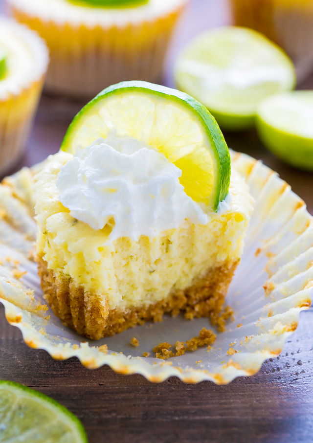 What could be better than cute and creamy Mini Key Lime Cheesecakes?!?