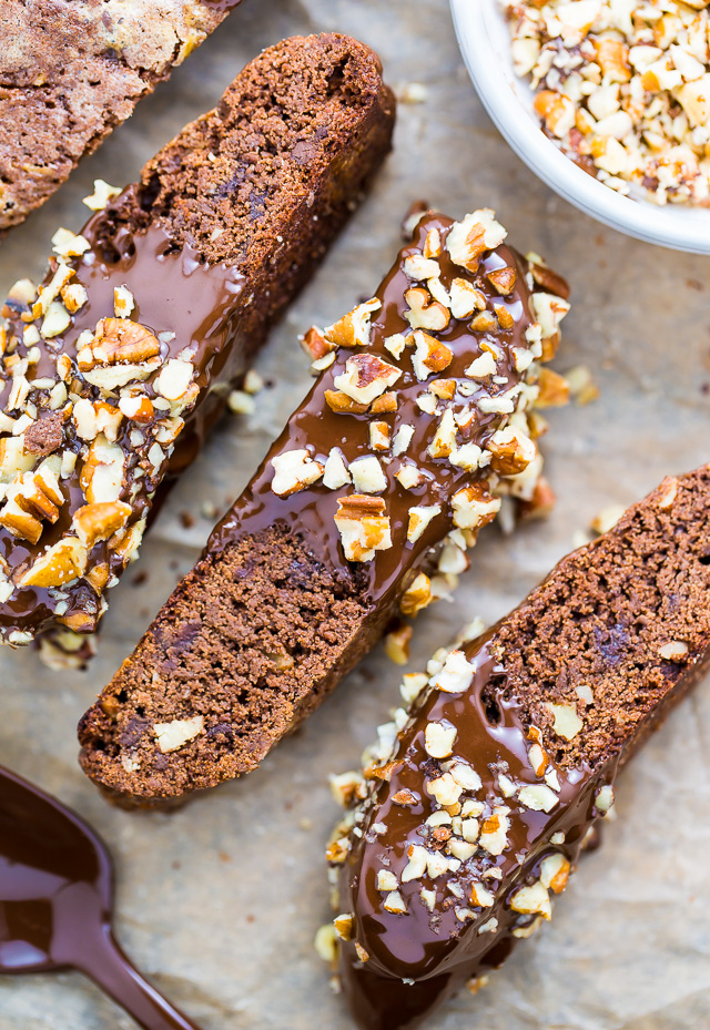 My homemade Chocolate Pecan Biscotti is crunchy, flavorful, and perfect with a cup of coffee!