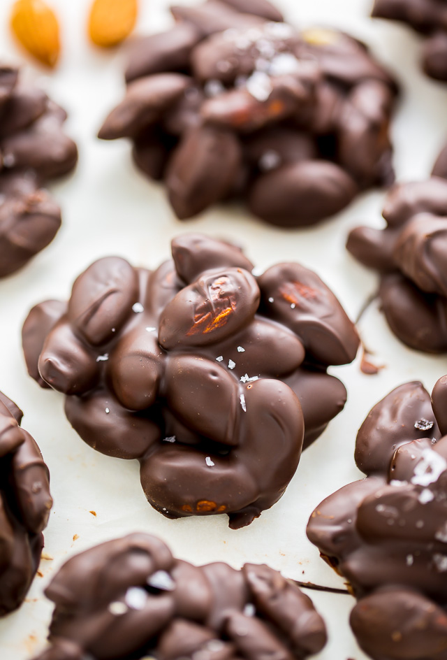 These simple 2-Ingredient Chocolate Almond Clusters are easy, adaptable, and make great gifts!