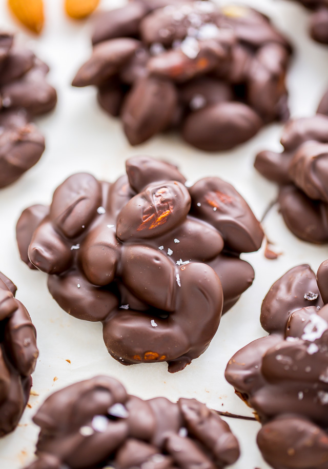 These simple 2-Ingredient Chocolate Almond Clusters are easy, adaptable, and make great gifts!