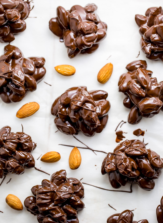 These simple 2-Ingredient Chocolate Almond Clusters are easy, adaptable, and make great gifts!