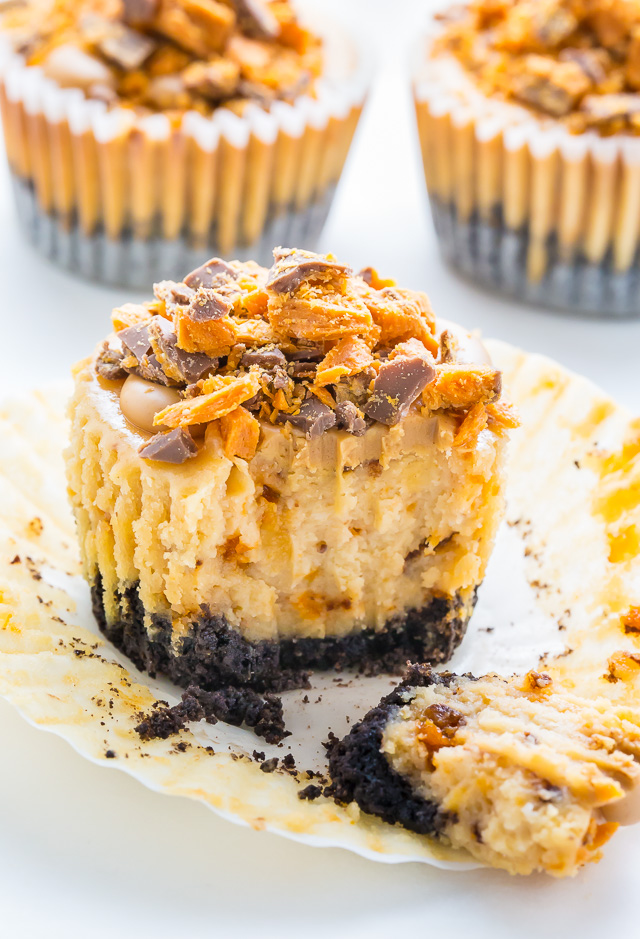 Mini Peanut Butter Butterfinger Cheesecakes Baker by Nature