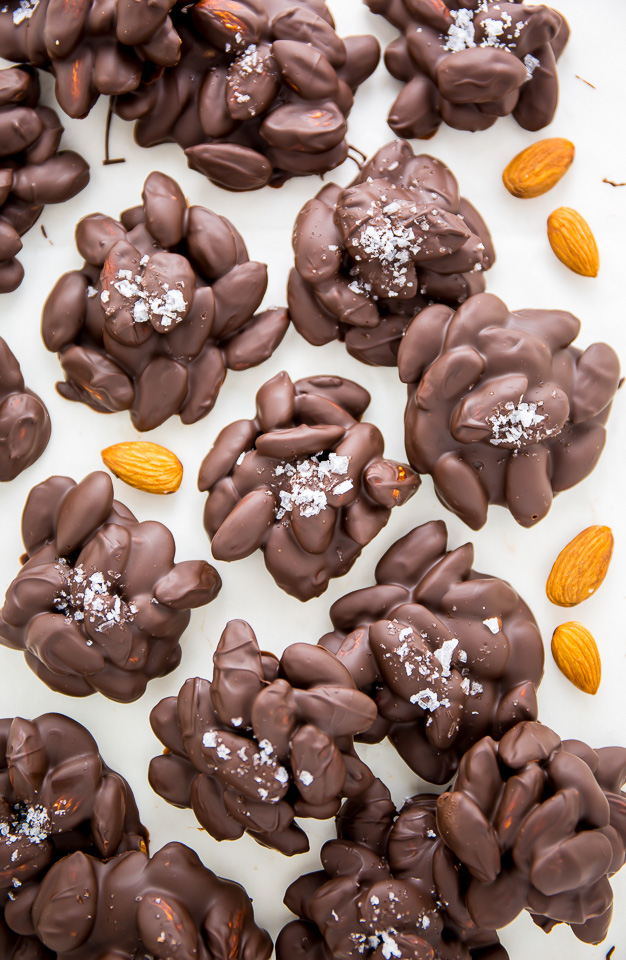 These simple 2-Ingredient Chocolate Almond Clusters are easy, adaptable, and make great gifts!