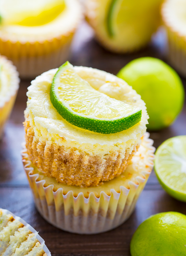 What could be better than cute and creamy Mini Key Lime Cheesecakes?!?