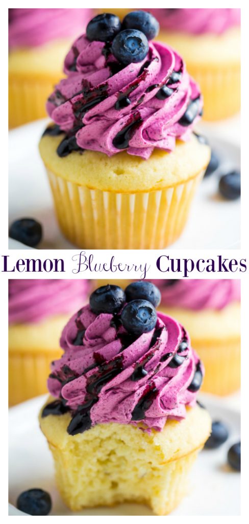 These Lemon Cupcakes with Fresh Blueberry Buttercream are a MUST bake this Summer! The blueberry frosting is so pretty and tastes divine!!!