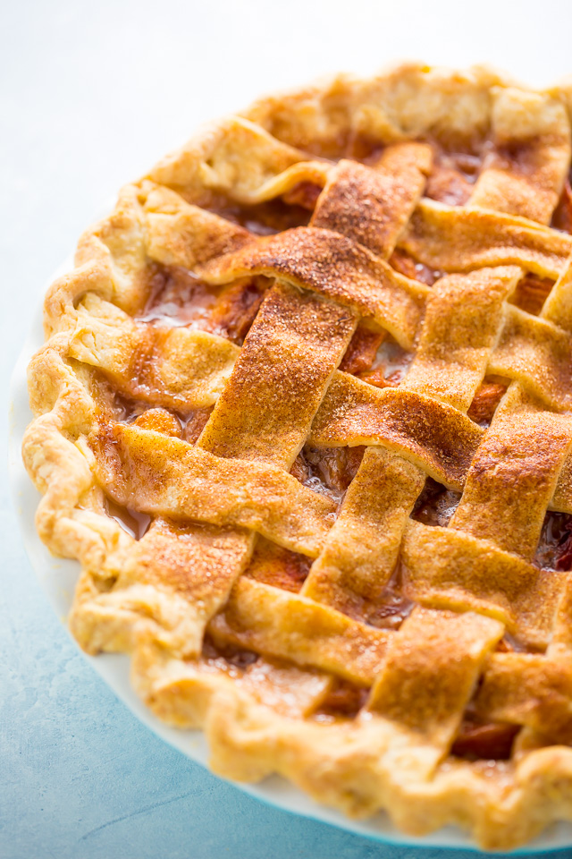 Fresh baked peach pie.