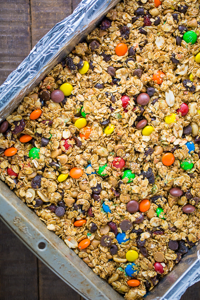 Sweet and Salty Trail Mix Granola Bars! We make these once a week. 