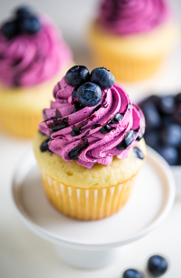 These Lemon Cupcakes with Fresh Blueberry Buttercream are a MUST bake this Summer!