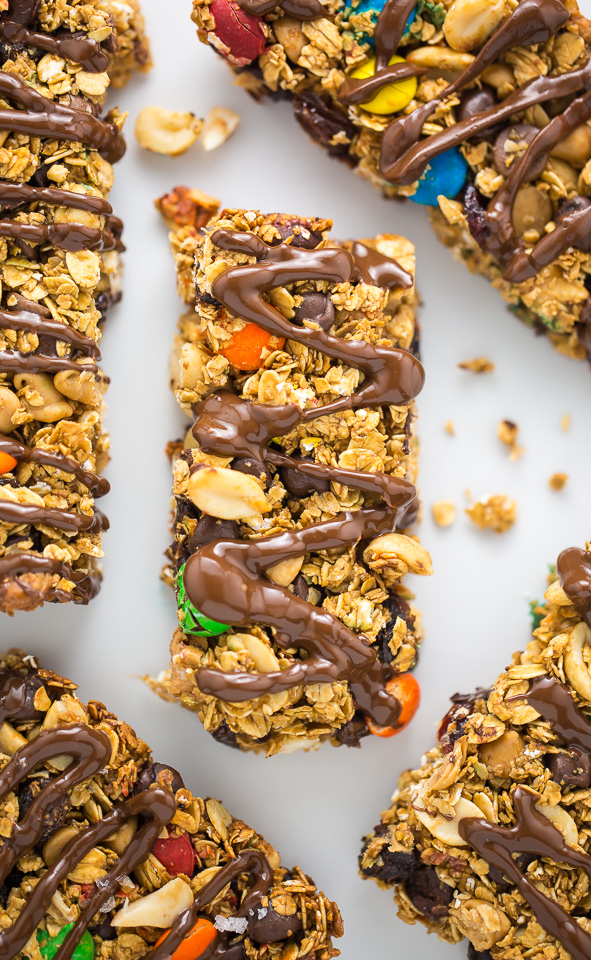 Sweet and Salty Trail Mix Granola Bars! We make these once a week. 