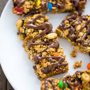 Sweet and Salty Trail Mix Granola Bars! We make these once a week.