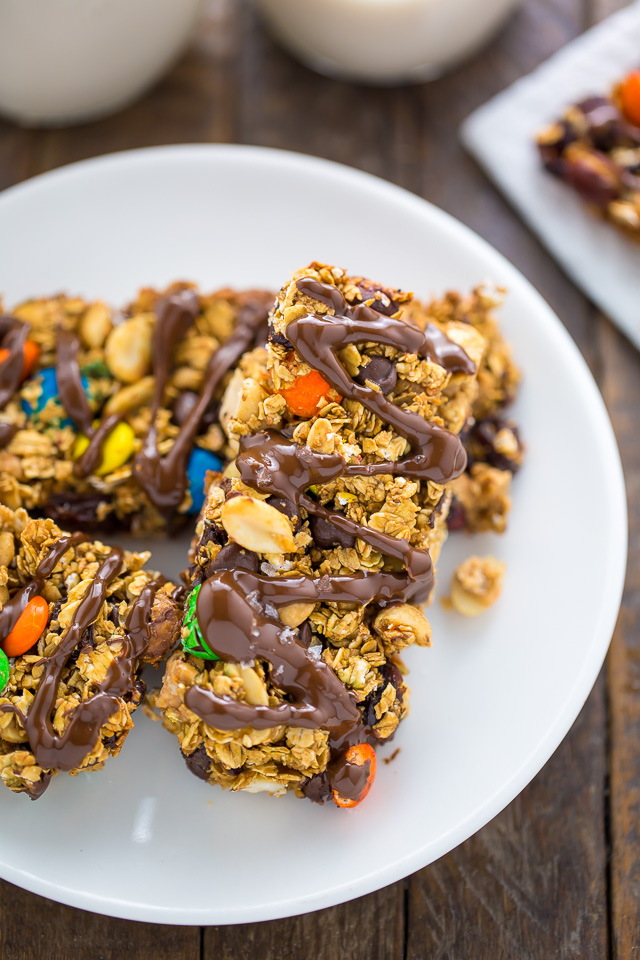 Sweet and Salty Trail Mix Granola Bars! We make these once a week. 