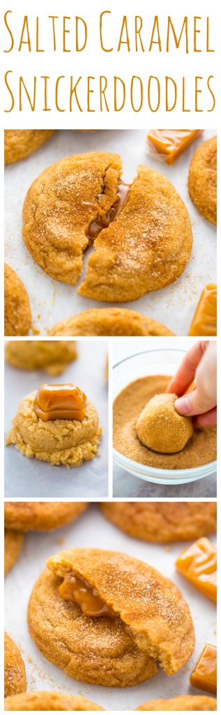 Soft batch Salted Caramel Stuffed Snickerdoodles!