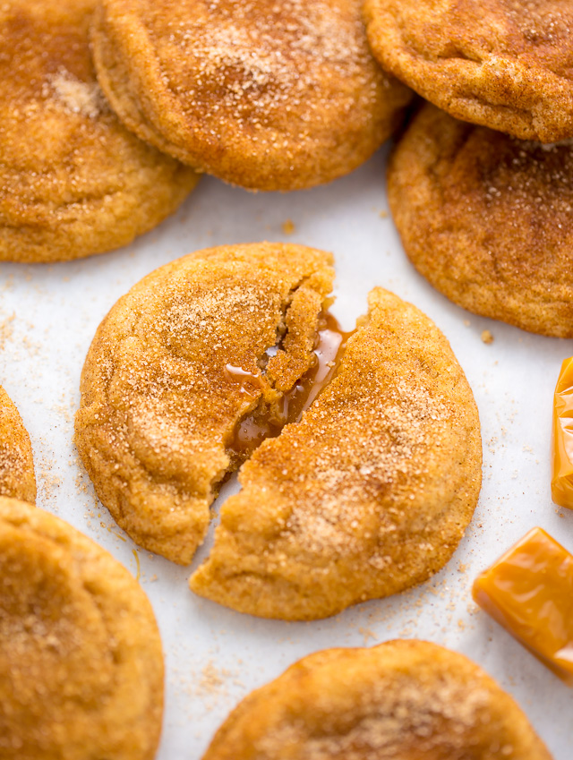 Soft batch Salted Caramel Stuffed Snickerdoodles!