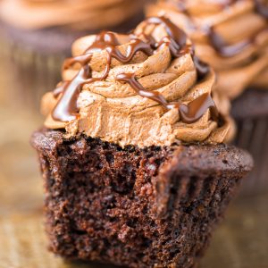 Coffee lovers will go CRAZY over these Kahlua Chocolate Cupcakes! Rich, decadent, and a little boozy.