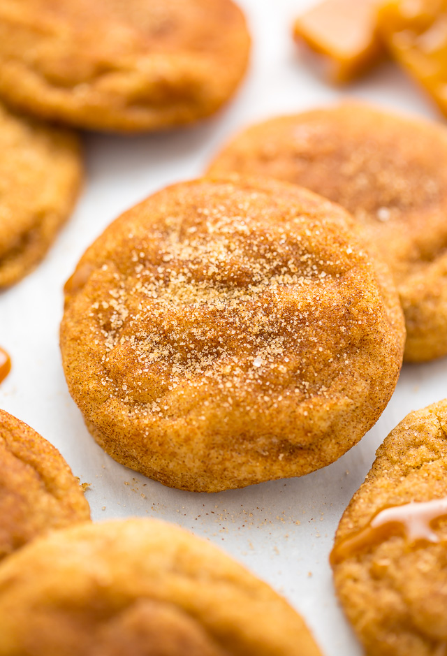 Soft batch Salted Caramel Stuffed Snickerdoodles!