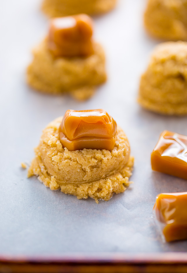 Soft batch Salted Caramel Stuffed Snickerdoodles!