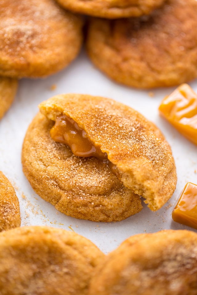 Soft batch Salted Caramel Stuffed Snickerdoodles!