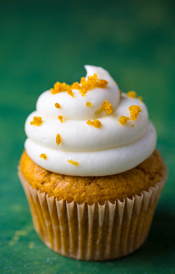 Fluffy and flavorful Pumpkin Cupcakes with Cream Cheese Frosting!