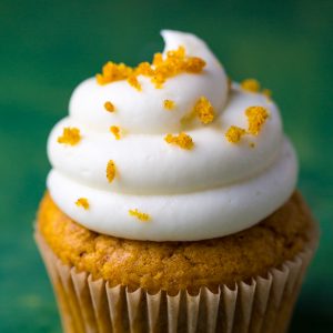 Fluffy and flavorful Pumpkin Cupcakes with Cream Cheese Frosting!