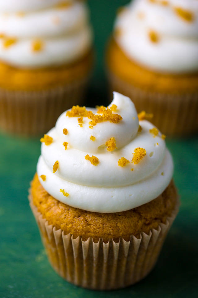 Pumpkin Cupcakes With Cream Cheese Frosting - Baker By Nature